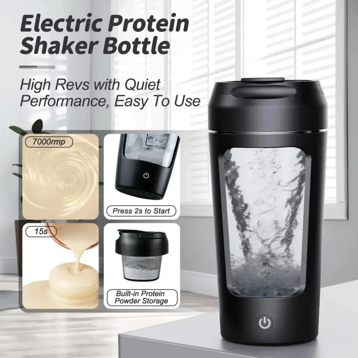 Electric protein shaker bottle

USB rechargeable protein mixer cup

Portable electric shaker for gym